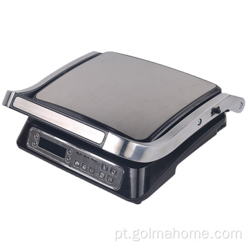 Contate o Grill BBQ Grill Sanduich Press Panini fabricante com alumínio Levantando a alavanca LED Display Grill